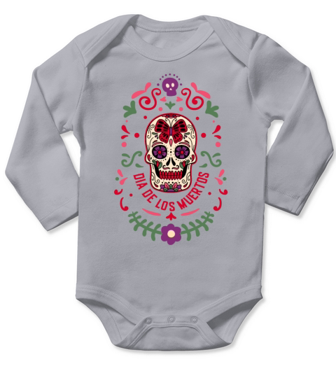 Dia De Los Muertos Day Of Dead Mexican Long Sleeve Baby One-Piece
