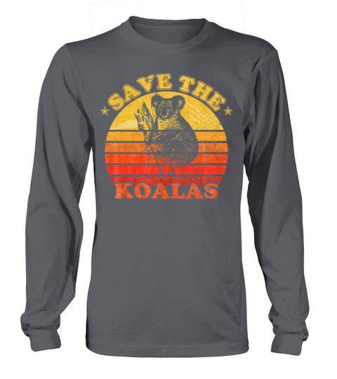 Save The Koalas Vintage Retro Sunset Cute Animals Long sleeved Unisex