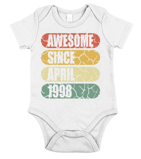 25th birthday April vintage 1998 vintage Short Sleeve Baby One-Piece