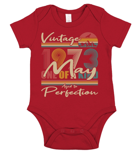 50th birthday may 1973 vintage 1973 Short Sleeve Baby One-Piece