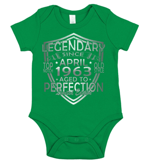 April 1963 born - 60 years old Short Sleeve Baby One-Piece
