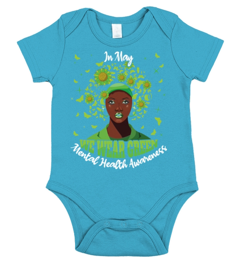 Butterfly May Green Mental Health Awareness Month Short Sleeve Baby One-Piece