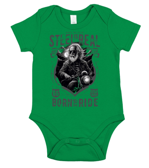 Cool Old Biker Motorcycle Rider Short Sleeve Baby One-Piece