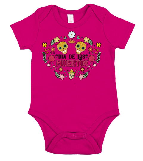 Dia De Los Muertos Day Of Dead Mexican Short Sleeve Baby One-Piece
