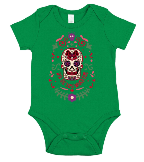 Dia De Los Muertos Day Of Dead Mexican Short Sleeve Baby One-Piece