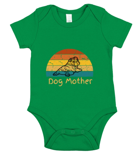 Dog Mother Funny BullDog Graphic Print Short Sleeve Baby One-Piece