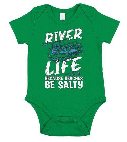 Rafting River Life Because Beaches Kayak Paddling Short Sleeve Baby One-Piece