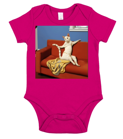 Seductive Cat on a Vintage Couch - Renaissance Short Sleeve Baby One-Piece