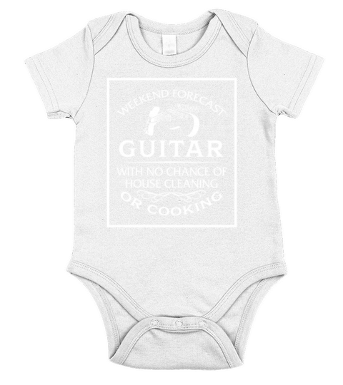 Weekend forecast guitar with no chance of house Short Sleeve Baby One-Piece