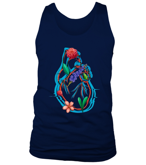 Anatomical Heart And Flowers Tank Top Unisex