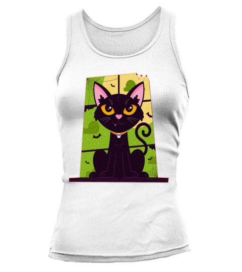 Cat Daddy Black Cat Vintage Eighties Style Cat Tank top Woman