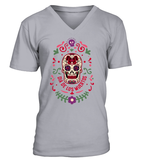 Dia De Los Muertos Day Of Dead Mexican V-Neck T-shirt