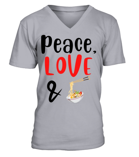 Peace Love and Ramen V-Neck T-shirt