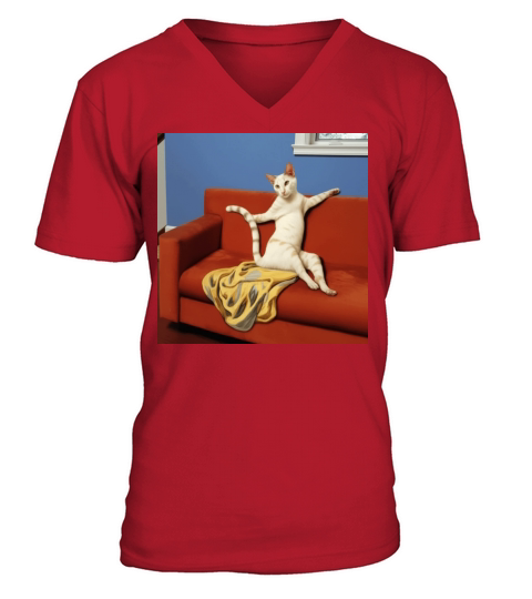 Seductive Cat on a Vintage Couch - Renaissance V-Neck T-shirt