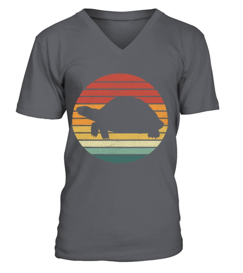 Turtle Lover - Vintage Retro Sunset Turtle V-Neck T-shirt