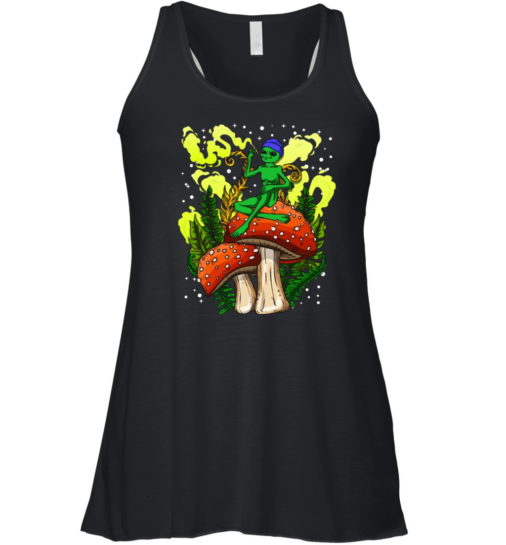 Psycadellic Magic Mushroom Alien LSD Acid Trip Women's Flowy Tank Top