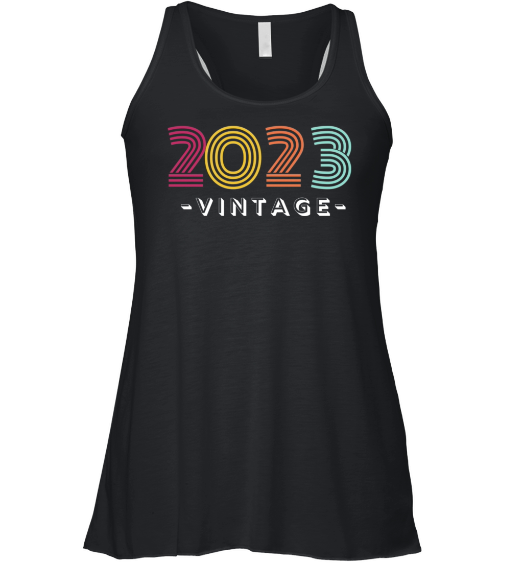 Vintage 2023 Tee for Babies Born in the New Year Women's Flowy Tank Top