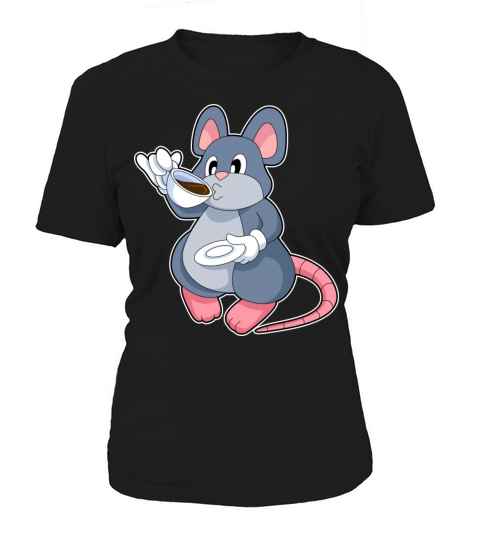 Mouse With Coffee Cup Women's T-Shirt