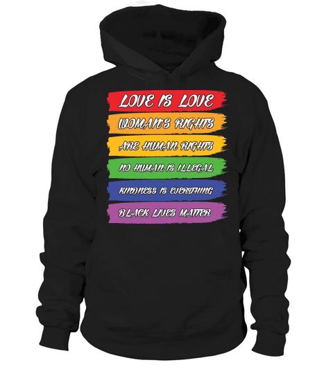 Love is love LGBT Sayings Hoodie Unisex