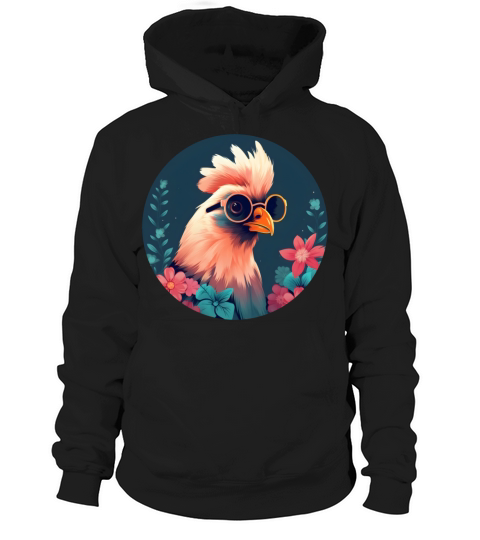 Retro Chicken Lovers Design Hoodie Unisex