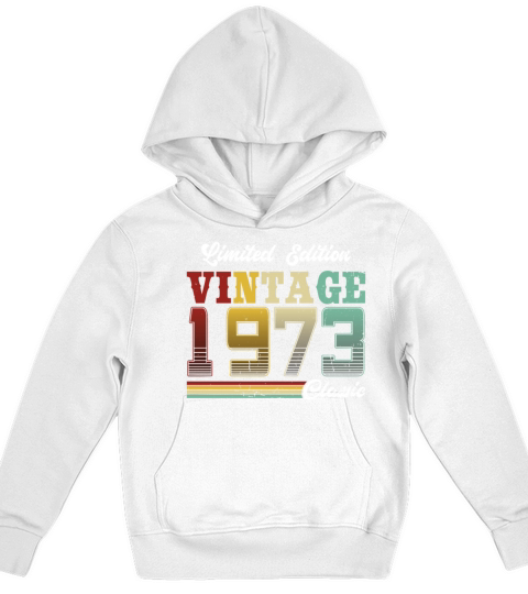 50th birthday vintage 1973 born in 1973 Kids Hoodie
