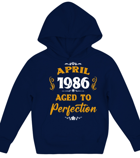 April 1986 Vintage Birthday Present Kids Hoodie