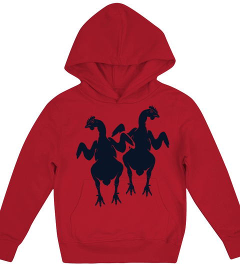 monochrome silhouette illustration of hens Kids Hoodie