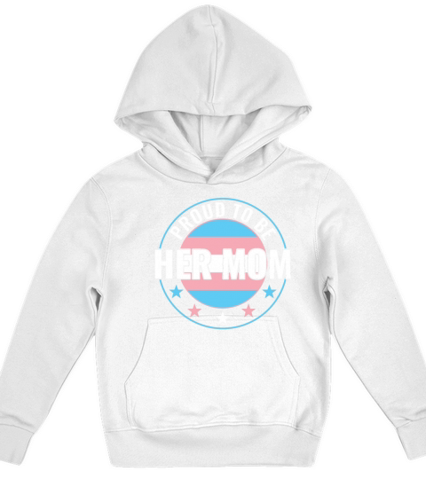 Transgender LGBT Proud to Be Her Mom Trans Pride Kids Hoodie