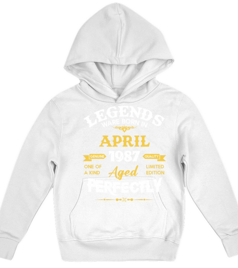 Vintage Aged To Perfection April 1987 Kids Hoodie