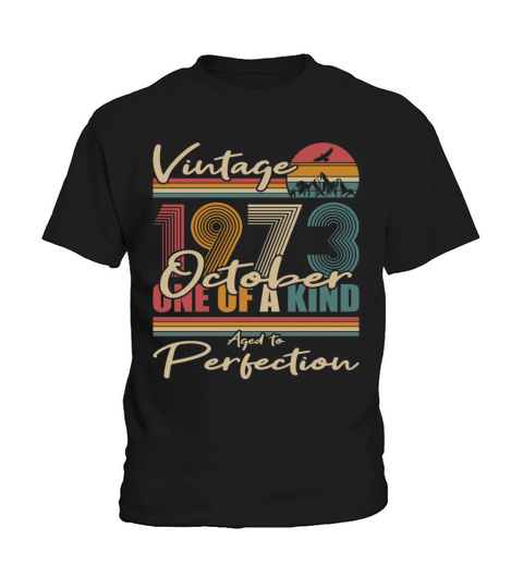 50th birthday october 1973 vintage 1973 Kids T-Shirt