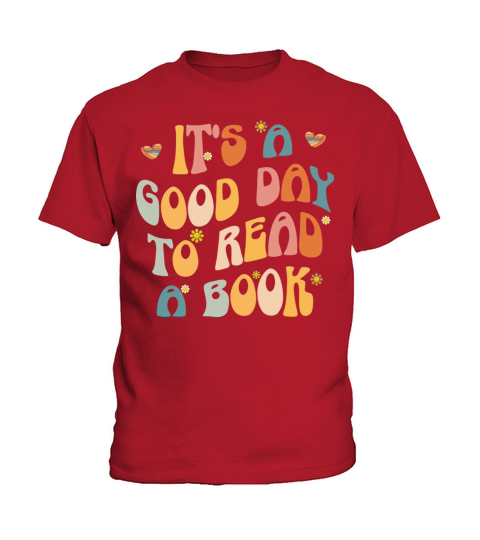It s A Good Day To Read A Book Retro Groovy Kids T-Shirt
