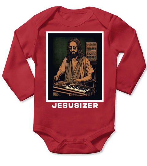 Jesusizer Vintage Jesus Synthesizer Analog Synth Long Sleeve Baby One-Piece