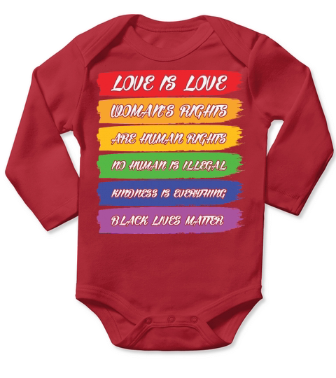 Love is love LGBT Sayings Long Sleeve Baby One-Piece