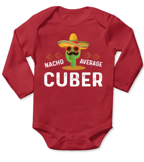 Nacho Average Cuber Rubiks Cube Long Sleeve Baby One-Piece
