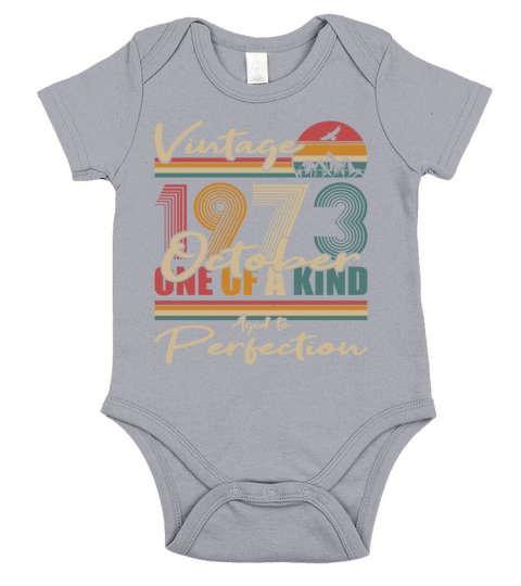 50th birthday october 1973 vintage 1973 Short Sleeve Baby One-Piece