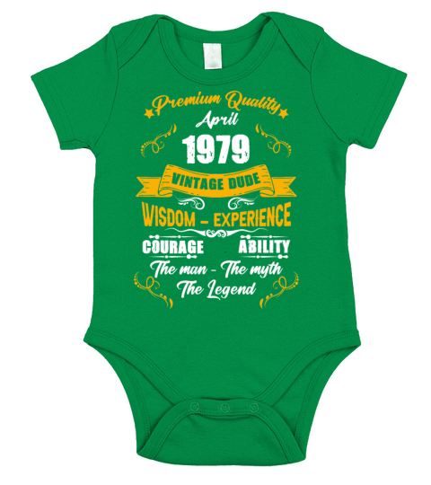 April 1979 Vintage Birthday Present Short Sleeve Baby One-Piece