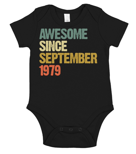 Awesome Since September 1979 Retro Vintage Gift Short Sleeve Baby One-Piece