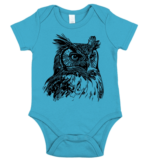 Elegant Vintage Forest Owl Short Sleeve Baby One-Piece