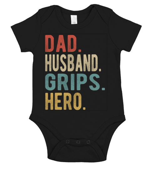 Grips Dad Husband Hero Short Sleeve Baby One-Piece