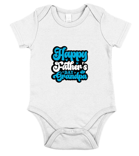 Happy Fathers Day Grandpa Short Sleeve Baby One-Piece