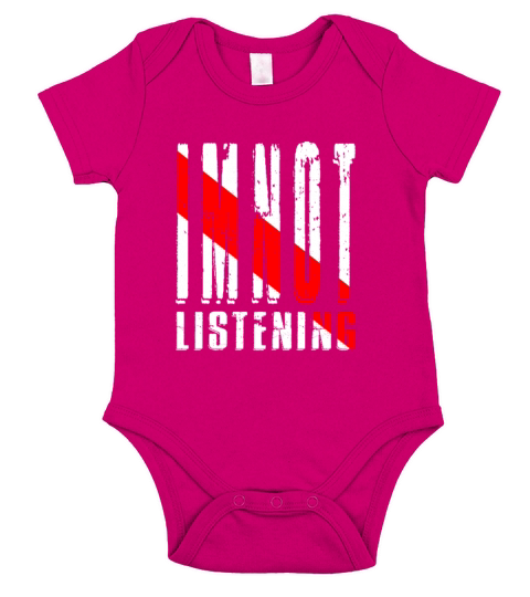 Im Not Listening Short Sleeve Baby One-Piece