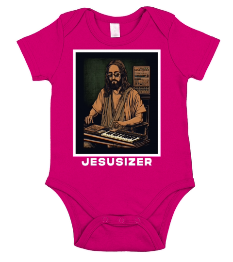Jesusizer Vintage Jesus Synthesizer Analog Synth Short Sleeve Baby One-Piece