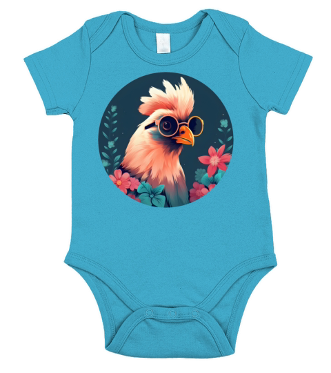 Retro Chicken Lovers Design Short Sleeve Baby One-Piece