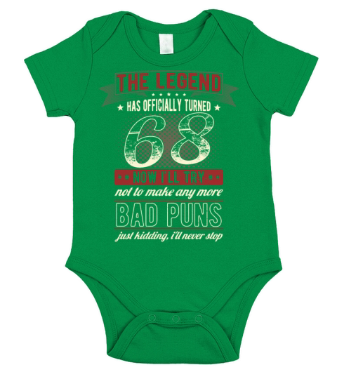 The Legend Officially 68 Years Old 68th Birthday Short Sleeve Baby One-Piece