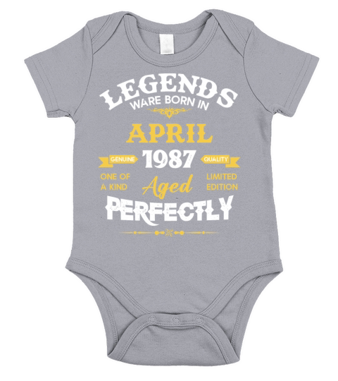 Vintage Aged To Perfection April 1987 Short Sleeve Baby One-Piece