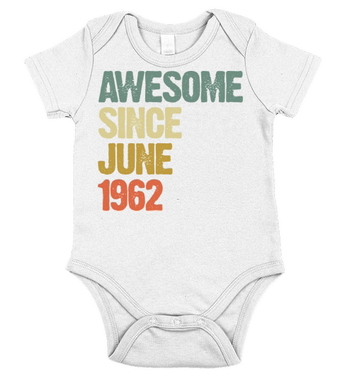 Vintage and Awesome Since June 1962 Short Sleeve Baby One-Piece