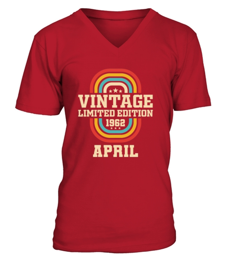 61st birthday April vintage 1962 vintage V-Neck T-shirt