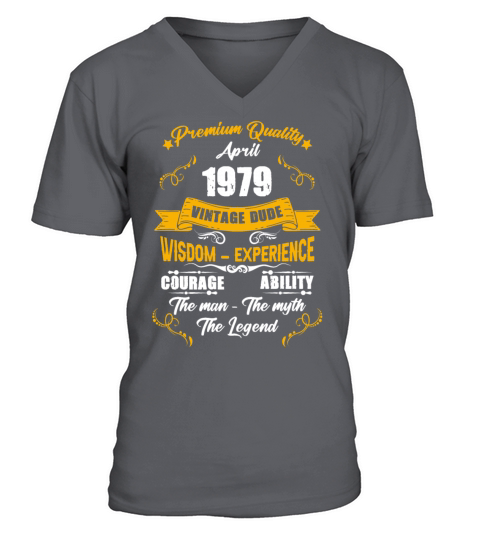 April 1979 Vintage Birthday Present V-Neck T-shirt