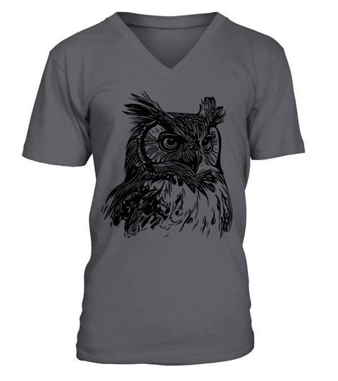 Elegant Vintage Forest Owl V-Neck T-shirt
