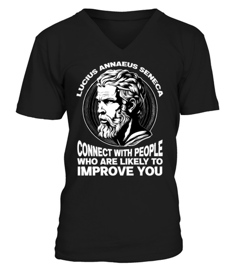 Seneca Stoic Philosopher Motivational Self Improve V-Neck T-shirt